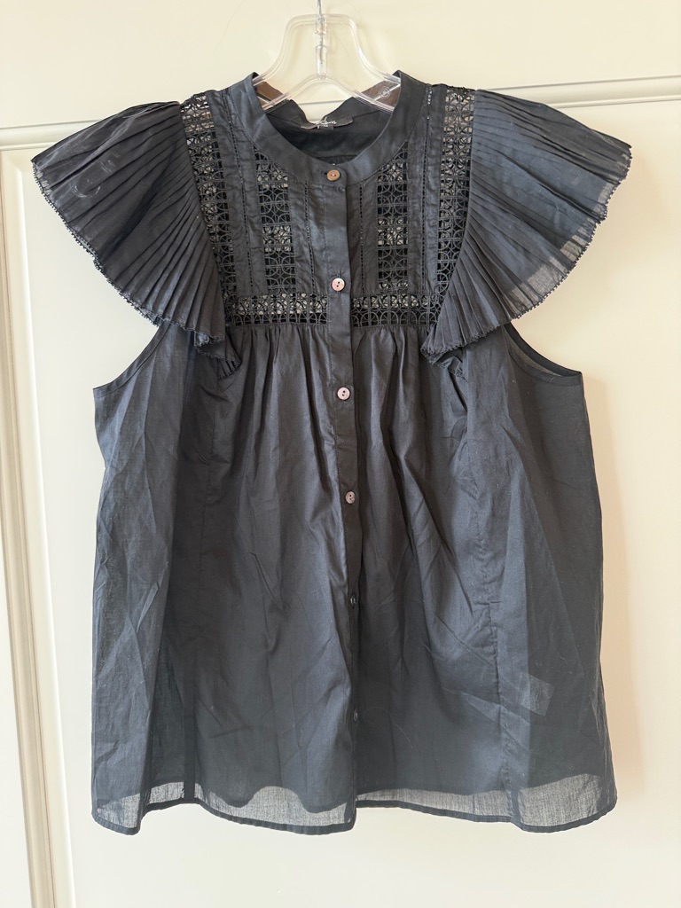 Rails Black Button-Front Cotton Shirt